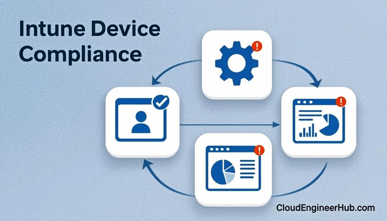 Windows device compliance policy design in Microsoft Intune with compliance states and conditional access integration